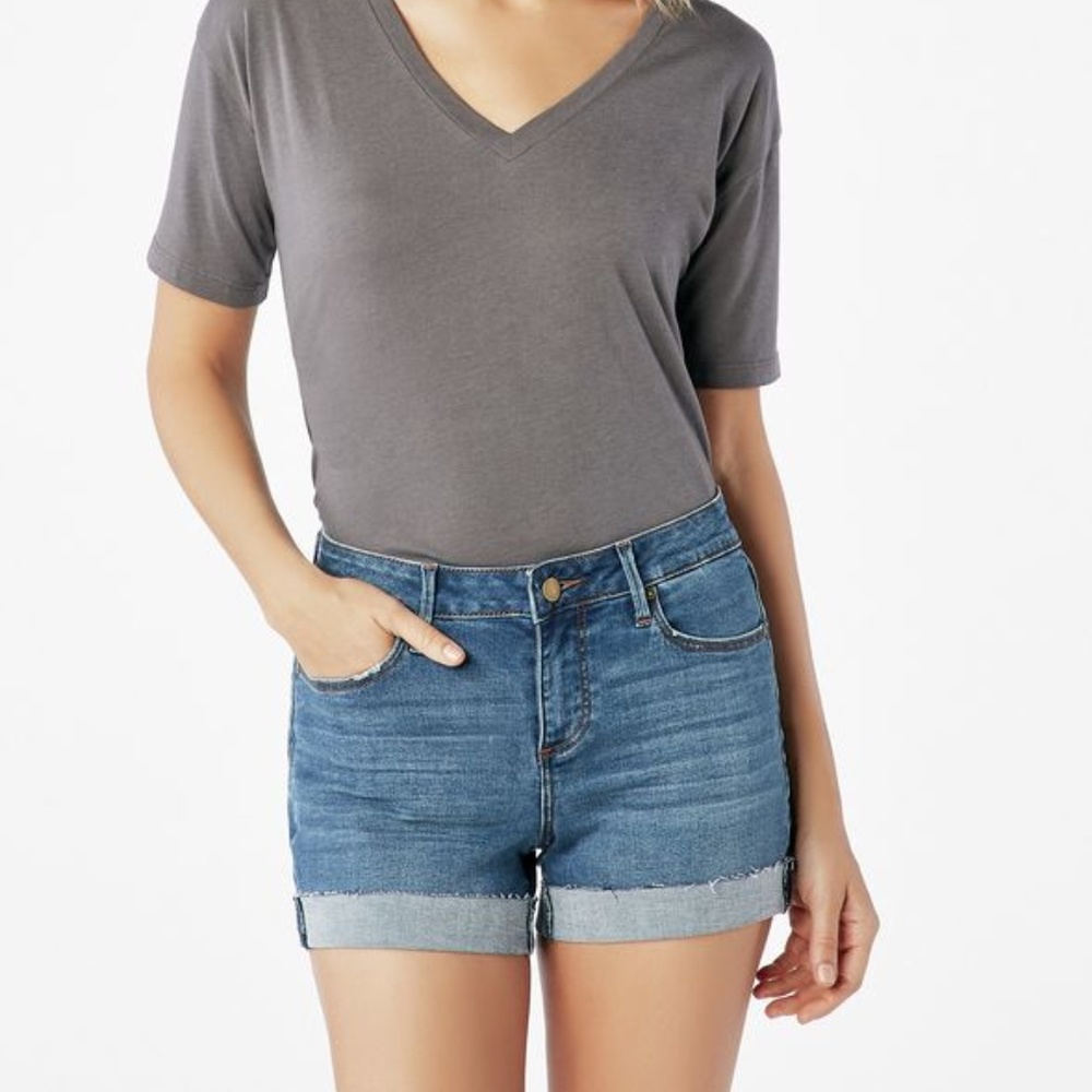 JustFab Relaxed Denim Shorts w/ Cuff